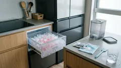 自動製氷機の掃除は100均でOK、ピンクの氷で分かる簡単洗浄手順