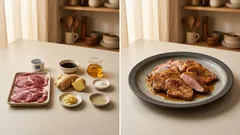 フライパンで手軽に、いのしし肉のしょうが焼き—酒もみ込みでやわらか甘辛仕上げ