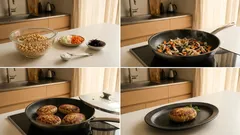 肉なしでも満足感。蒸し大豆とひじきの照り焼きハンバーグ(ふっくら仕上げ)