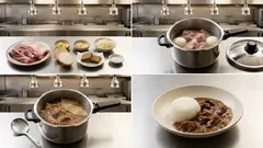 圧力鍋でとろとろに：インデアンカレー風の甘み濃厚・牛すじカレー