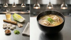 冷凍水餃子で主役級に:白菜とごぼうの「水餃子入り味噌汁」で食べごたえアップ