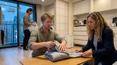 パーカーがかさばらない、フードで包む崩れない畳み方7ステップ