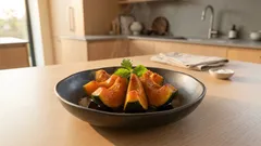 砂糖なしでやさしい甘み：はちみつで作るかぼちゃの煮物（落としぶたで味しみ）